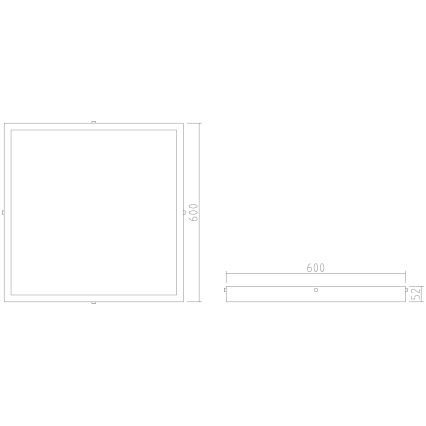 APLED - LED Prisadený panel QUADRA LED/40W/230V 4000K 60x60cm IP41