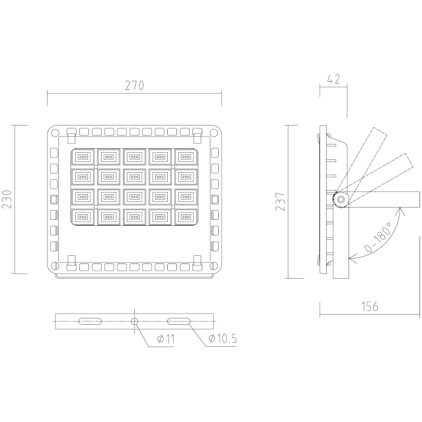 APLED - LED Vonkajší reflektor PRO LED/50W/230V IP66 5000lm 6000K