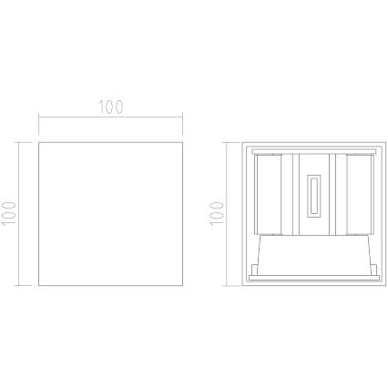 APLED - LED Vonkajšie nástenné svietidlo CUBE 2xLED/3W/230V IP65