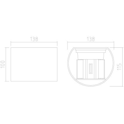 APLED - LED Vonkajšie nástenné svietidlo OVAL 2xLED/3W/230V IP65