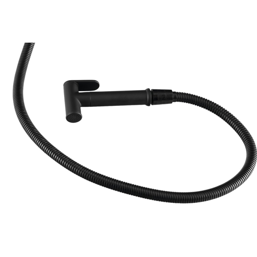 Aqualine - Bidetová batéria so sprškou na podomietkovú inštaláciu matná čierna