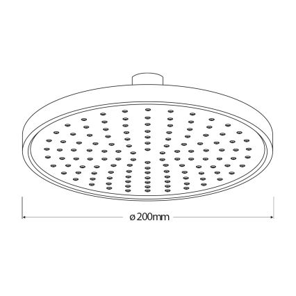 Aqualine - Hlavová sprcha pr. 20 cm matná čierna