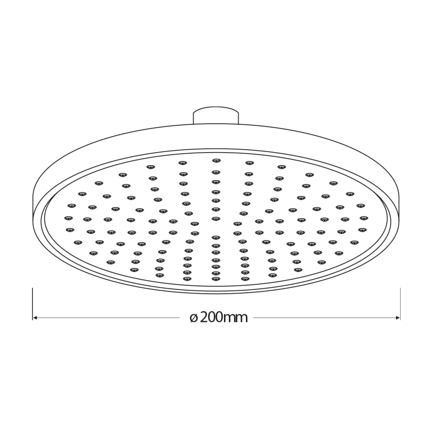 Aqualine - Hlavová sprcha pr. 20 cm matná čierna