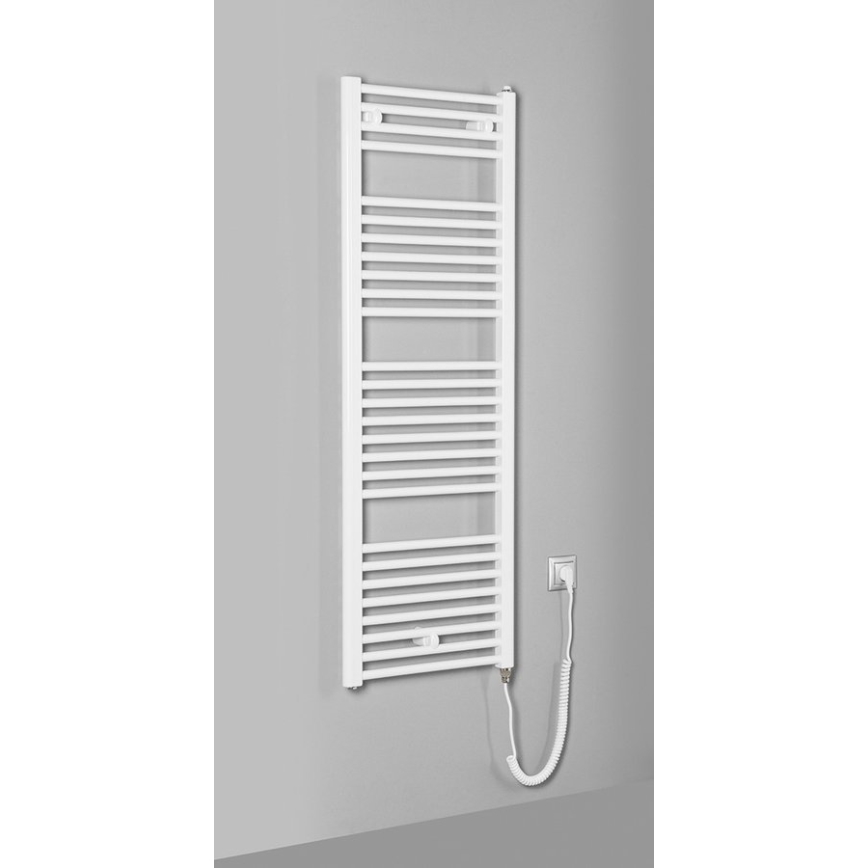 Aqualine - Kúpeľňový elektrický radiátor DIRECT-E 400W/230V 132 cm biela rovný