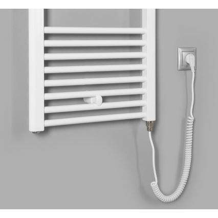 Aqualine - Kúpeľňový elektrický radiátor DIRECT-E 400W/230V 132 cm biela rovný