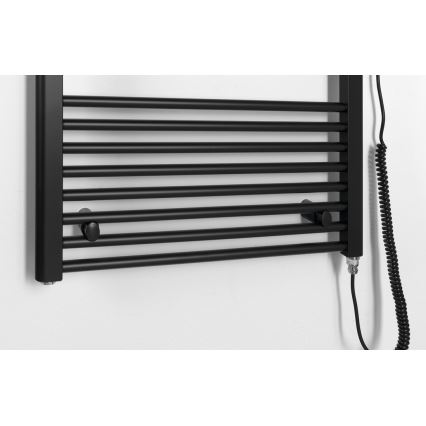 Aqualine - Kúpeľňový elektrický radiátor DIRECT-E 800W/230V 168 cm matná čierna rovný