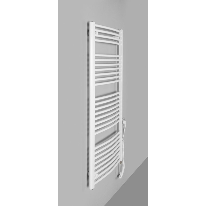 Aqualine - Kúpeľňový elektrický radiátor ORBIT-E 600W/230V 132 cm biela oblý