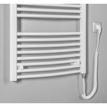 Aqualine - Kúpeľňový elektrický radiátor ORBIT-E 600W/230V 132 cm biela oblý