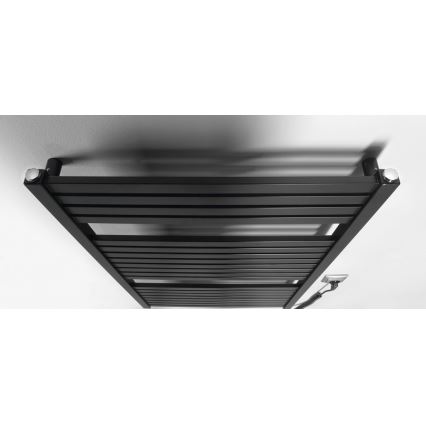 Aqualine - Kúpeľňový elektrický radiátor TONDI-E 400W/230V 97 cm matná čierna rovný