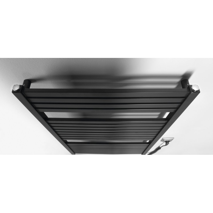 Aqualine - Kúpeľňový elektrický radiátor TONDI-E 400W/230V 97 cm matná čierna rovný