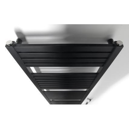 Aqualine - Kúpeľňový elektrický radiátor TONDI-E 500W/230V 133 cm matná čierna rovný