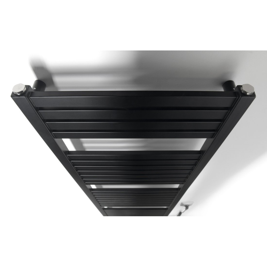 Aqualine - Kúpeľňový elektrický radiátor TONDI-E 500W/230V 133 cm matná čierna rovný