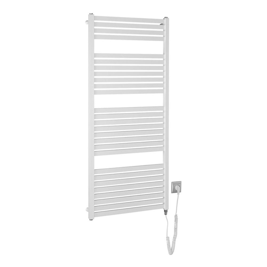 Aqualine - Kúpeľňový elektrický radiátor TONDI-E 600W/230V 133 cm biela rovný