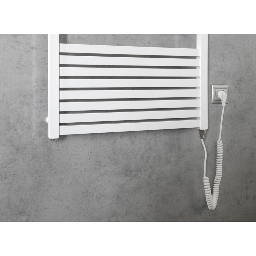 Aqualine - Kúpeľňový elektrický radiátor TONDI-E 600W/230V 133 cm biela rovný