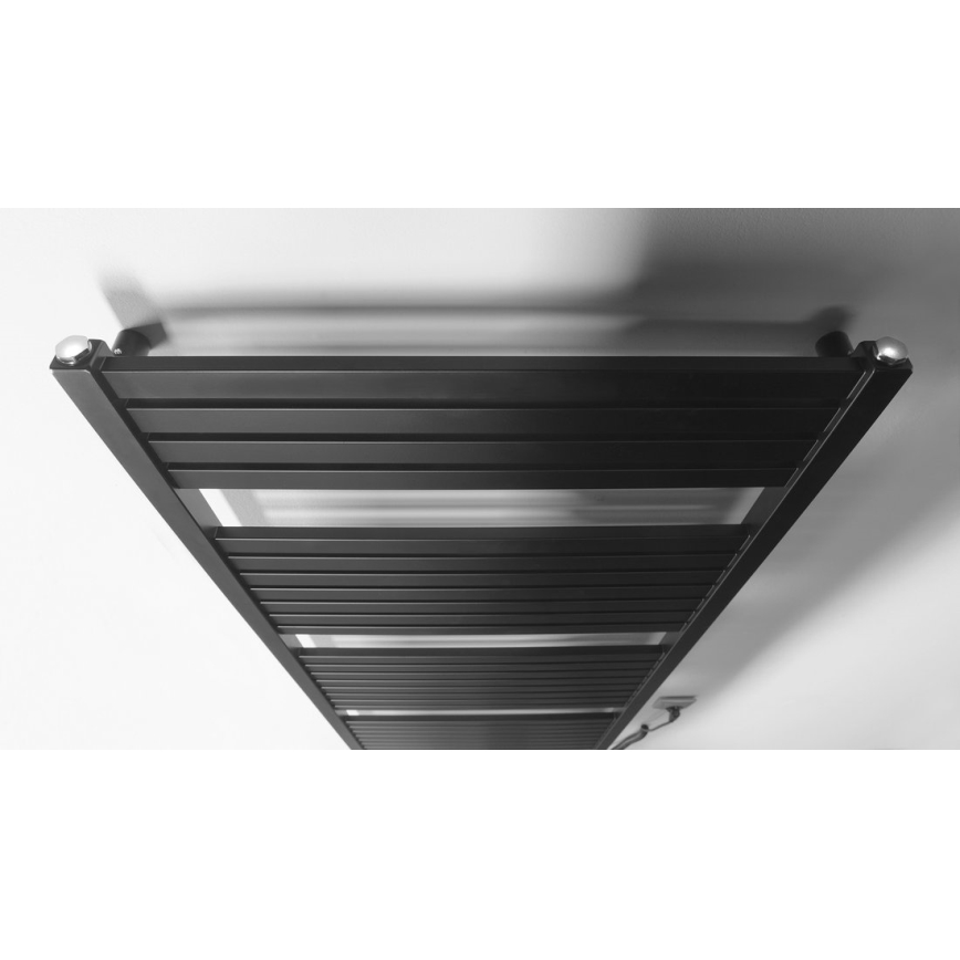 Aqualine - Kúpeľňový elektrický radiátor TONDI-E 800W/230V 169 cm matná čierna rovný