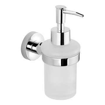 Aqualine - Nástenný dávkovač mydla SAMBA 150 ml mliečne sklo/lesklý chróm
