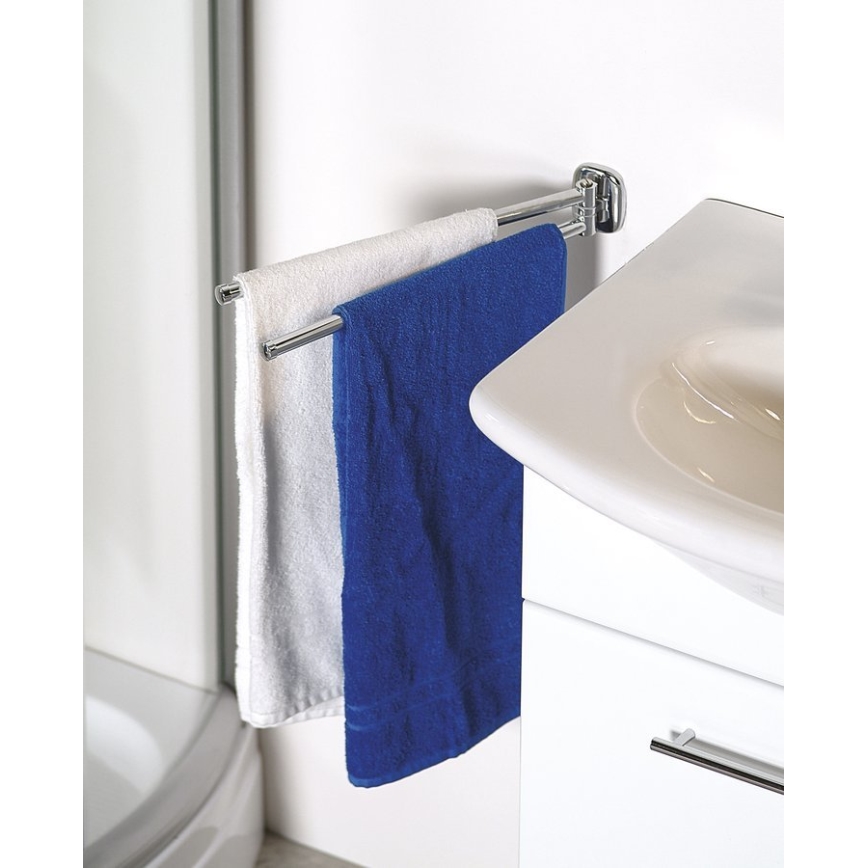 Aqualine - Nástenný otočný vešiak na uteráky RUMBA 45 cm lesklý chróm