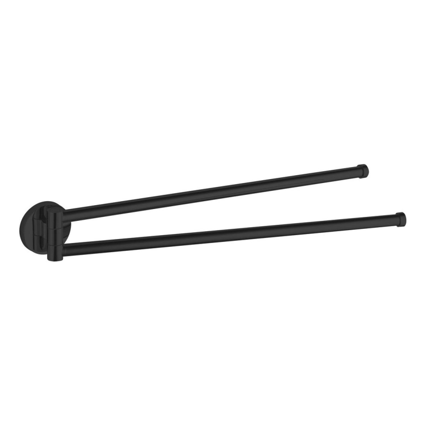 Aqualine - Nástenný vešiak na uteráky otočný SAMBA 47 cm čierna