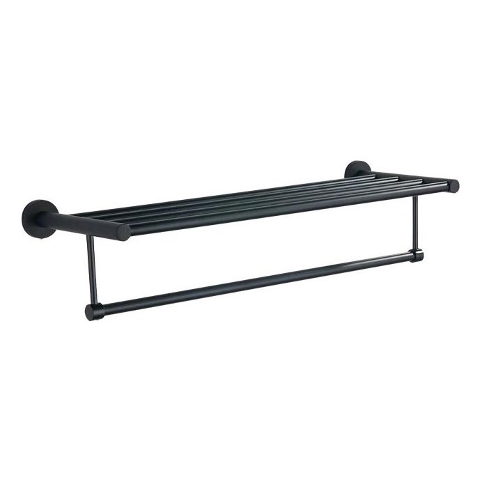 Aqualine - Nástenný vešiak na uteráky SAMBA 21x62,5 cm čierna