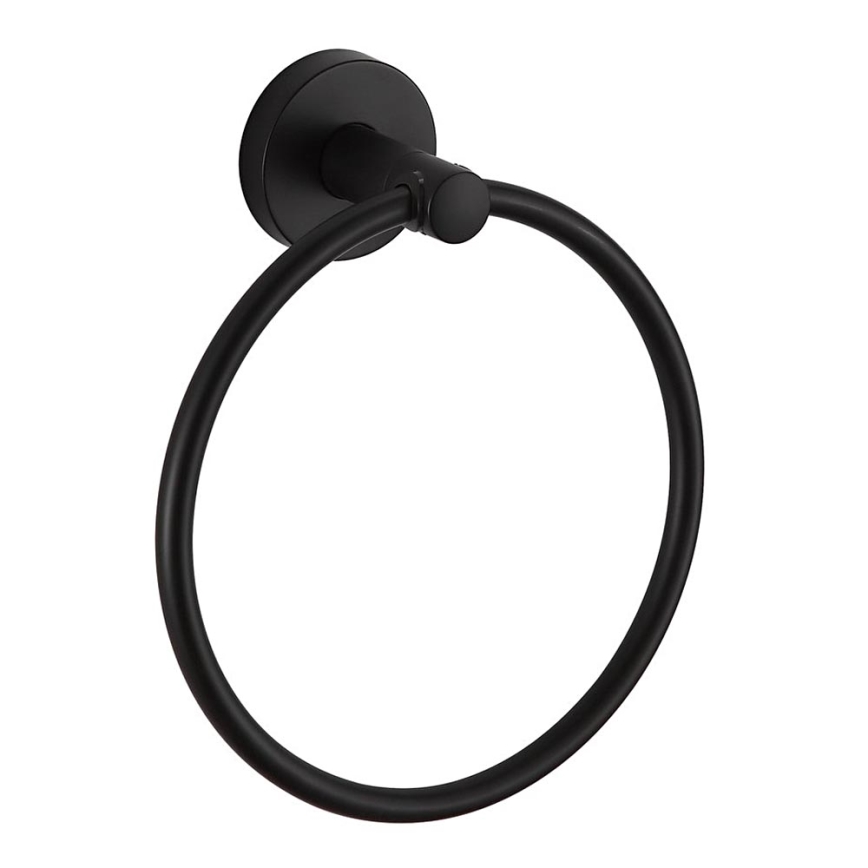 Aqualine - Nástenný vešiak na uteráky SAMBA pr. 15,5 cm čierna