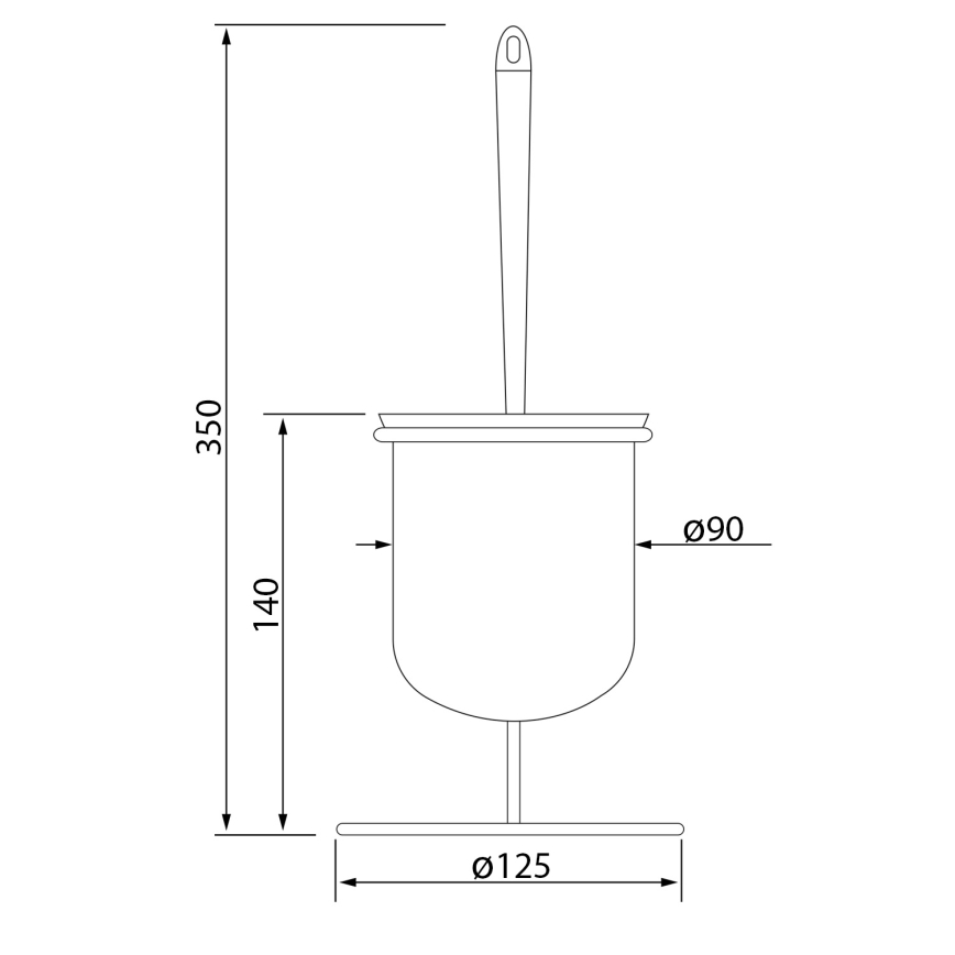 Aqualine - Stojacia WC štetka SIMPLE LINE biela/lesklý chróm