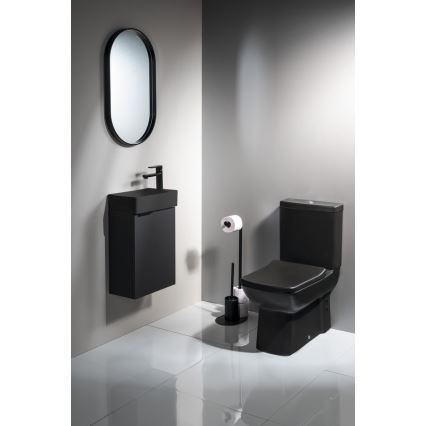 Aqualine - Stojan na toaletný papier a WC štetku SAMBA čierna