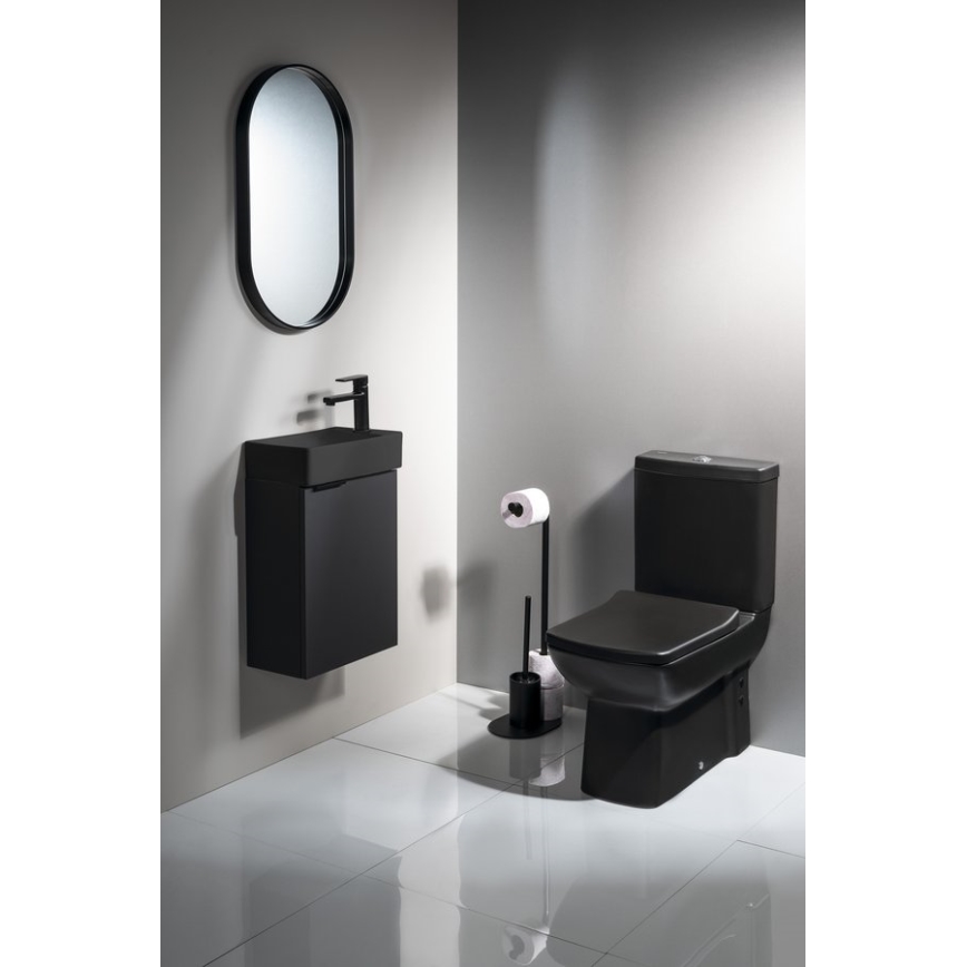 Aqualine - Stojan na toaletný papier a WC štetku SAMBA čierna