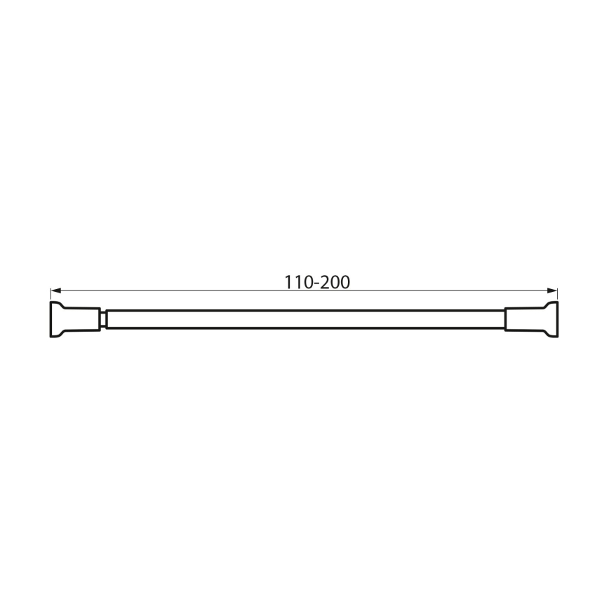 Aqualine - Teleskopická rozperná tyč 110-200 cm lesklý chróm