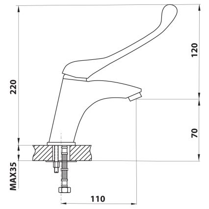 Aqualine - Umývadlová batéria KASIOPEA 22 cm lesklý chróm