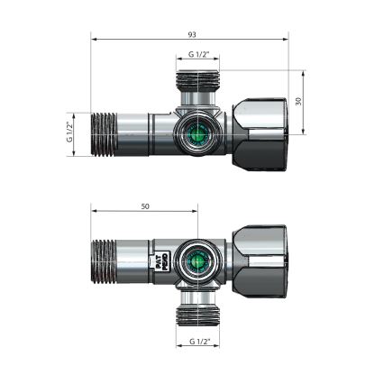 Arco - Rohový kombinovaný ventil ARCO lesklý chróm
