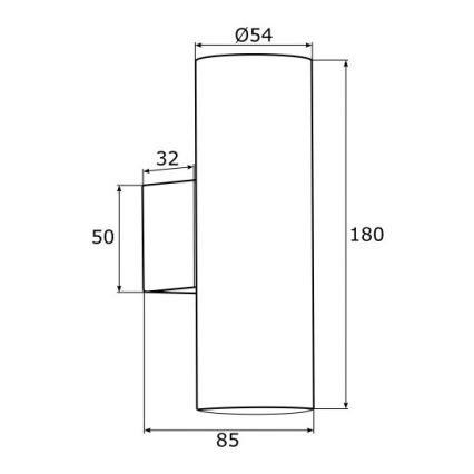 Argon 0909 - Nástenné svietidlo MITOS 2xGU10/5W/230V čierna