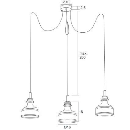 Argon 1354 - LED Luster na lanku TULUZA 3xLED/5W/230V