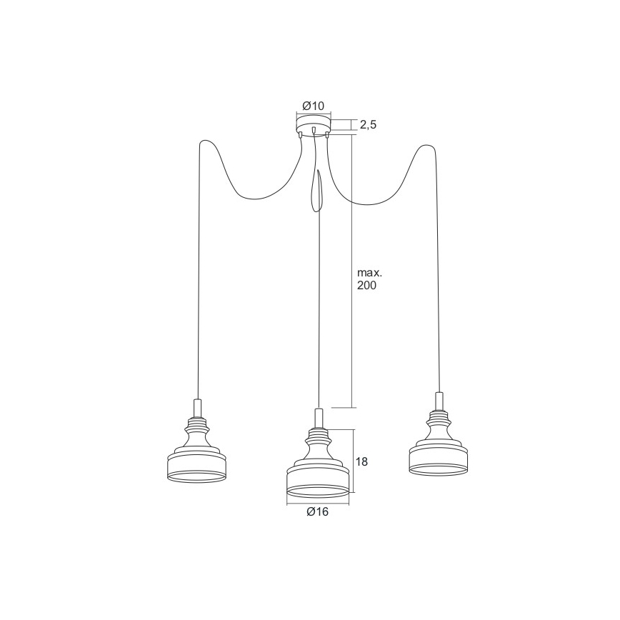 Argon 1354 - LED Luster na lanku TULUZA 3xLED/5W/230V