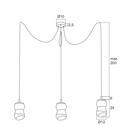 Argon 1357 - LED Luster na lanku GARDA 3xLED/5W/230V