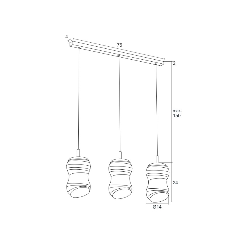 Argon 1366 - LED Luster na lanku COMO 3xLED/5W/230V