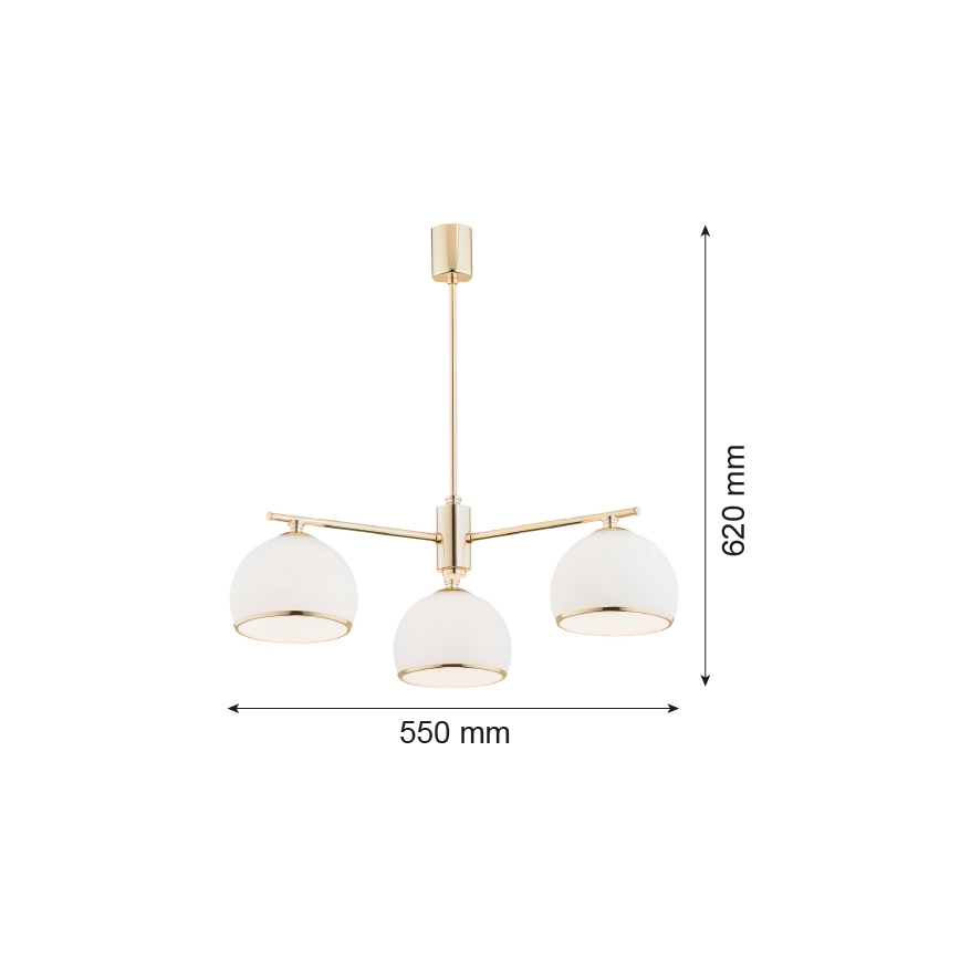 Argon 1488 - Luster na tyči MARBELLA 3xE27/15W/230V mosadz