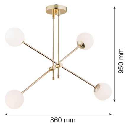 Argon 1695 - Luster na tyči ABSTRACT 4xE14/7W/230V mosadz