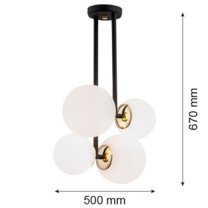Argon 1739 - Luster na tyči MORITZ 4xE27/15W/230V