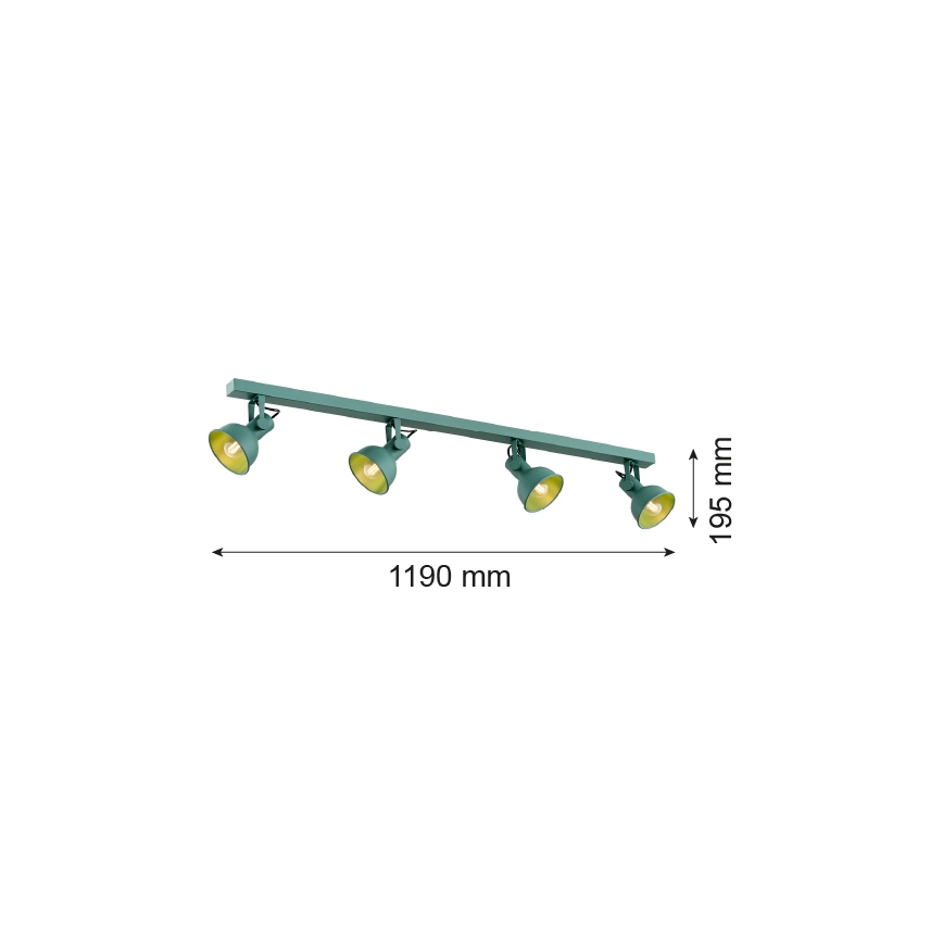 Argon 1819 - Bodové svietidlo LENORA 4xE14/7W/230V zelená