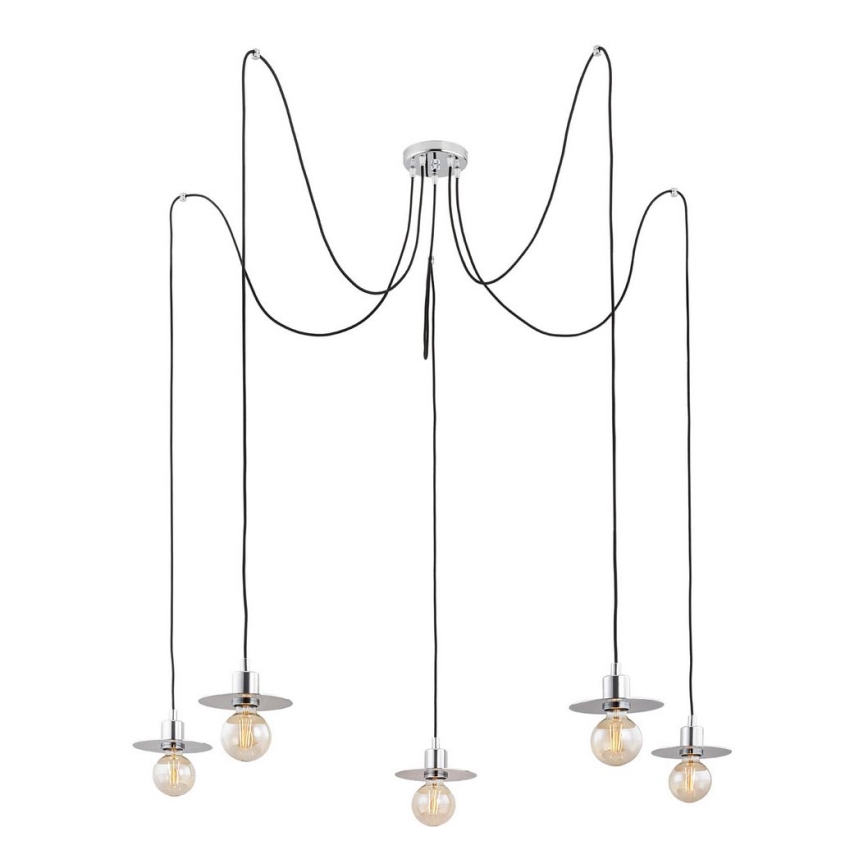 Argon 2079 - Luster na lanku CORSO 5xE27/15W/230V pavúk lesklý chróm