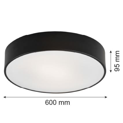 Argon 2084 - Stropné svietidlo DARLING 5xE27/15W/230V pr. 60 cm čierna