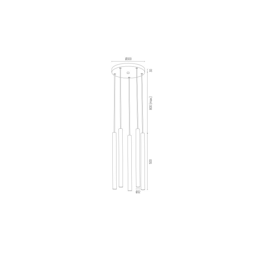Argon 2109 - LED Luster na lanku SICILIA 5xLED/4,5W/230V