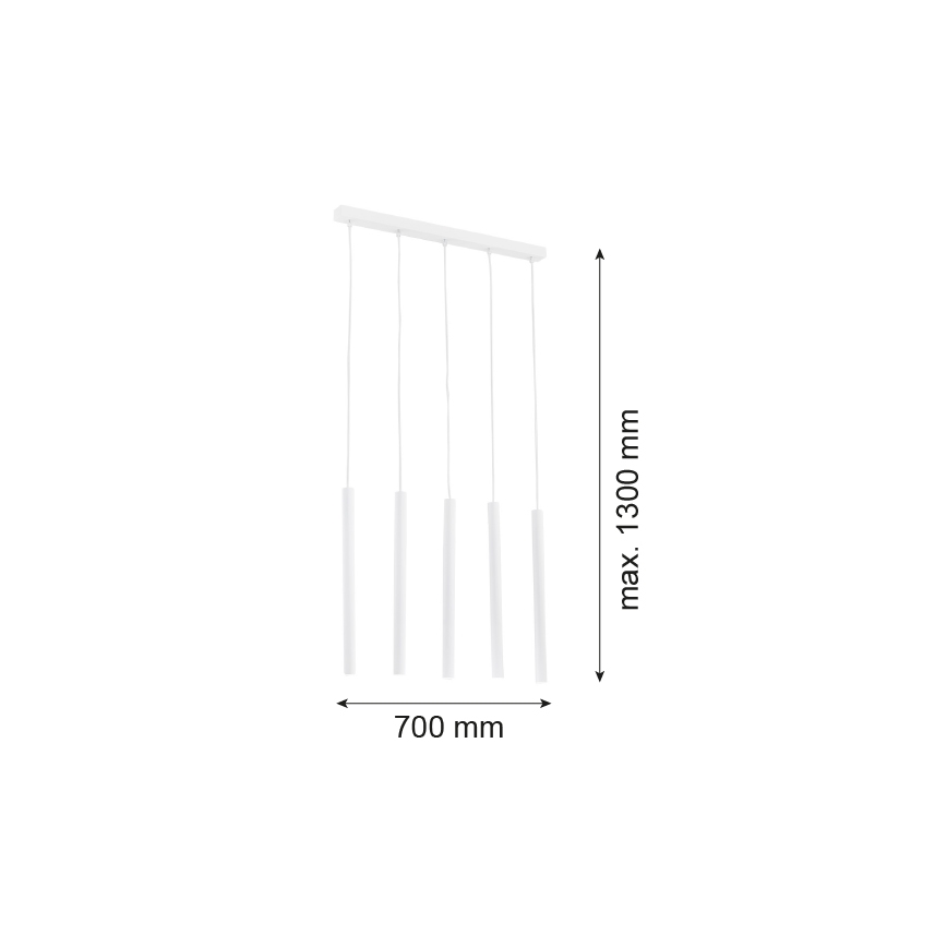 Argon 2136 - Luster na lanku ETNA 5xG9/6W/230V biela