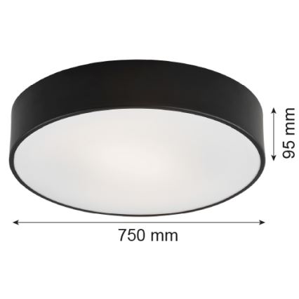 Argon 2536 - Stropné svietidlo DARLING 6xE27/15W/230V pr. 75 cm čierna