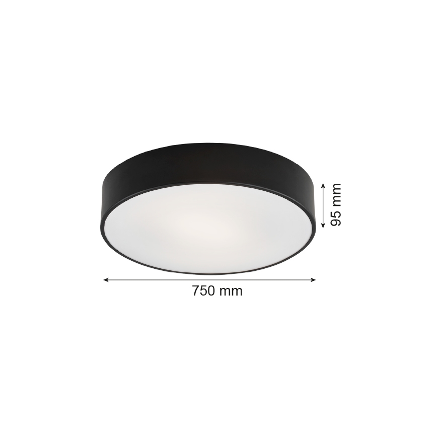Argon 2536 - Stropné svietidlo DARLING 6xE27/15W/230V pr. 75 cm čierna