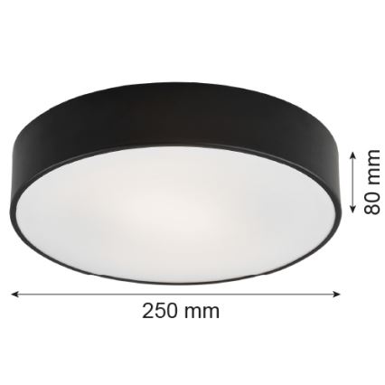 Argon 3081 - Stropné svietidlo DARLING 2xE27/15W/230V pr. 25 cm čierna
