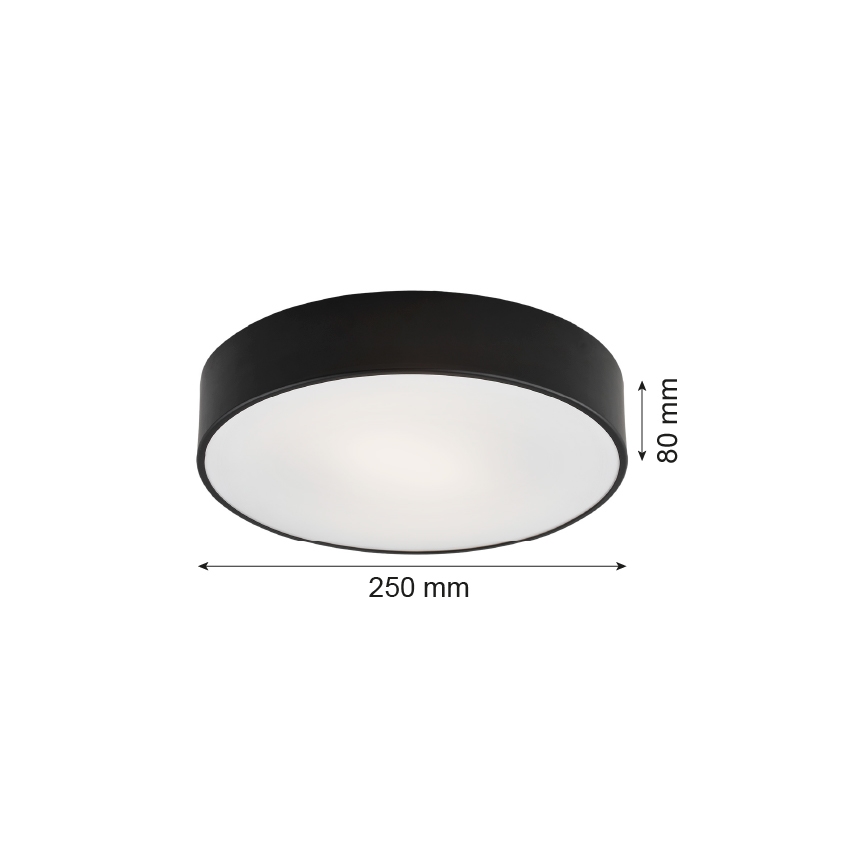 Argon 3081 - Stropné svietidlo DARLING 2xE27/15W/230V pr. 25 cm čierna