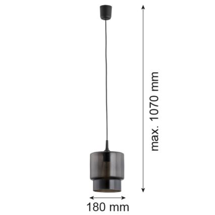 Argon 3270 - Luster na lanku NEWA 1xE27/15W/230V čierna
