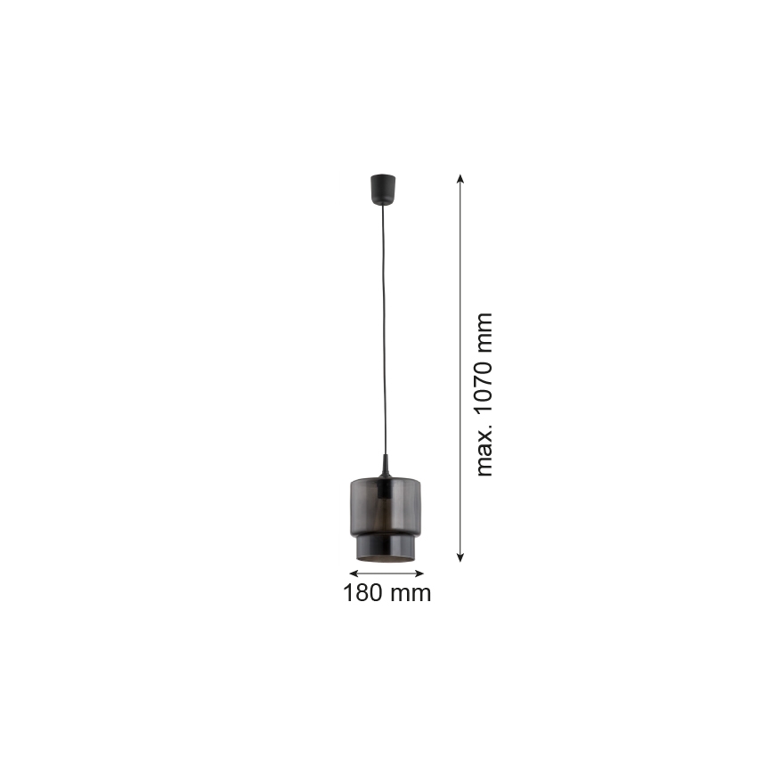 Argon 3270 - Luster na lanku NEWA 1xE27/15W/230V čierna