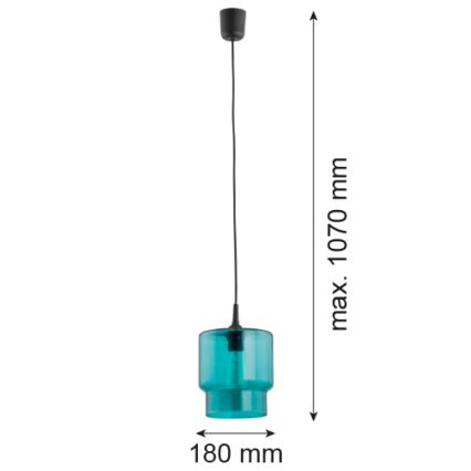 Argon 3271 - Luster na lanku NEWA 1xE27/15W/230V tyrkysová